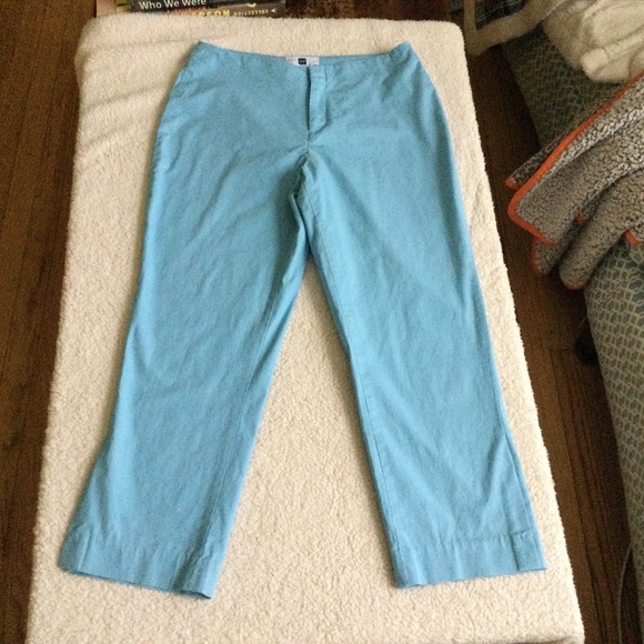 Vintage Gap Y2K Stretch Capri Cropped Pants Blue - Sz 4 - Picture 4 of 13
